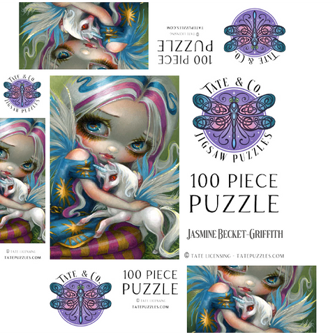 Twilight Delight Fairy with Unicorn - Jasmine Becket-Griffith 100 Jigsaw Puzzle box 3D Modell