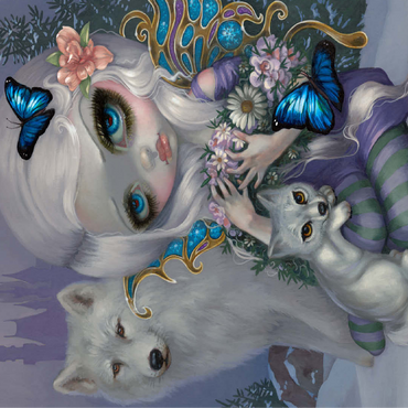 Winter Fairy with Wolves - Jasmine Becket-Griffith 100 Jigsaw Puzzle 3D Modell