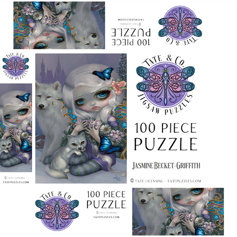 Winter Fairy with Wolves - Jasmine Becket-Griffith 100 Jigsaw Puzzle box 3D Modell