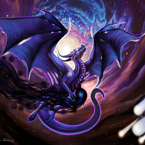Dark Star Dragon - Carla Morrow 100 Jigsaw Puzzle 3D Modell