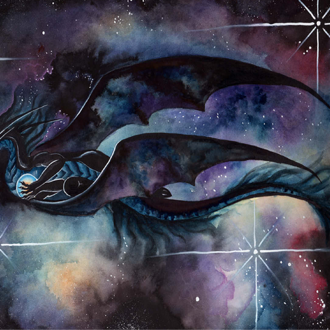 Carried by Darkness Dragon - Carla Morrow 100 Jigsaw Puzzle 3D Modell