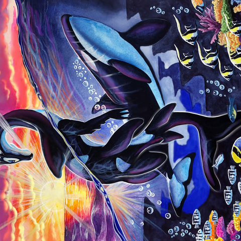 Ocean's Sunrise Orca - Carla Morrow 500 Jigsaw Puzzle 3D Modell