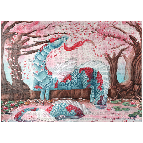 puzzleplate Cherry Blossom Dragon - Carla Morrow 1000 Jigsaw Puzzle