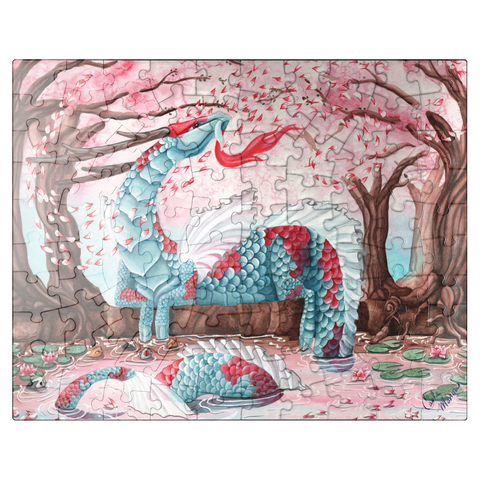 puzzleplate Cherry Blossom Dragon - Carla Morrow 100 Jigsaw Puzzle