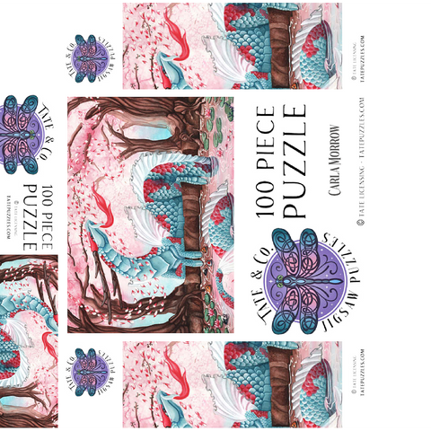 Cherry Blossom Dragon - Carla Morrow 100 Jigsaw Puzzle box 3D Modell