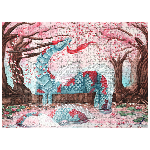 puzzleplate Cherry Blossom Dragon - Carla Morrow 500 Jigsaw Puzzle