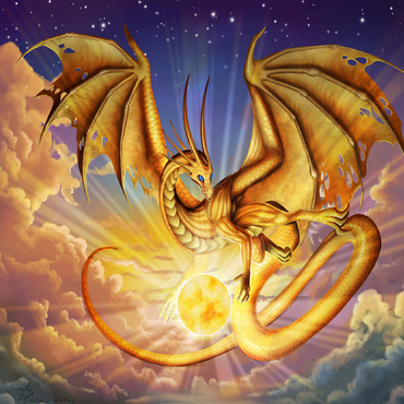 Dawning Flight Sun Dragon - Carla Morrow 100 Jigsaw Puzzle 3D Modell
