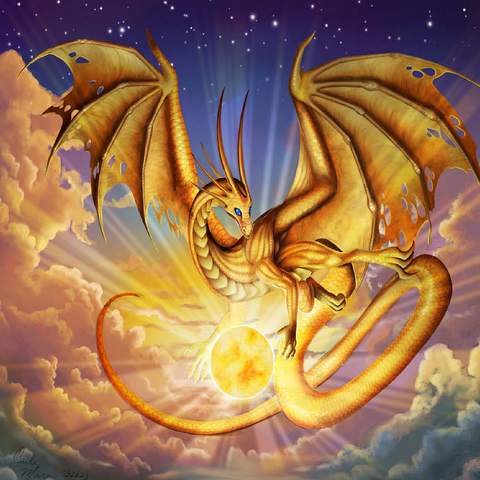 Dawning Flight Sun Dragon - Carla Morrow 100 Jigsaw Puzzle 3D Modell