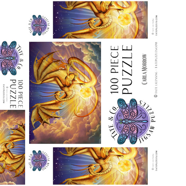 Dawning Flight Sun Dragon - Carla Morrow 100 Jigsaw Puzzle box 3D Modell