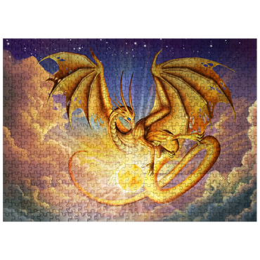 puzzleplate Dawning Flight Sun Dragon - Carla Morrow 500 Jigsaw Puzzle