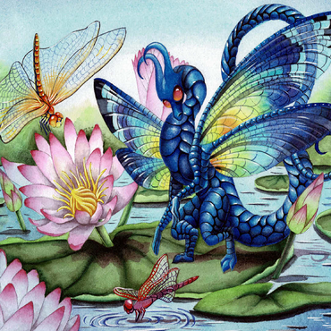 Jewels Upon the Water Dragon - Carla Morrow 100 Jigsaw Puzzle 3D Modell