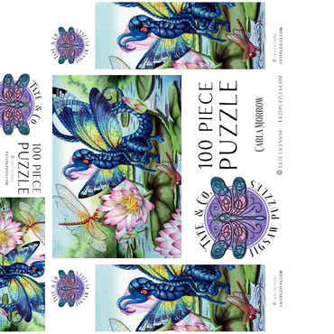 Jewels Upon the Water Dragon - Carla Morrow 100 Jigsaw Puzzle box 3D Modell