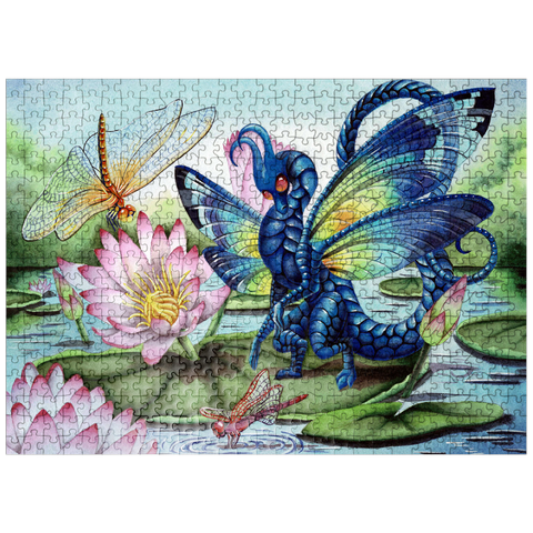 puzzleplate Jewels Upon the Water Dragon - Carla Morrow 500 Jigsaw Puzzle