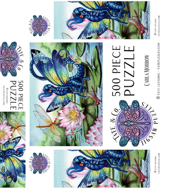 Jewels Upon the Water Dragon - Carla Morrow 500 Jigsaw Puzzle box 3D Modell