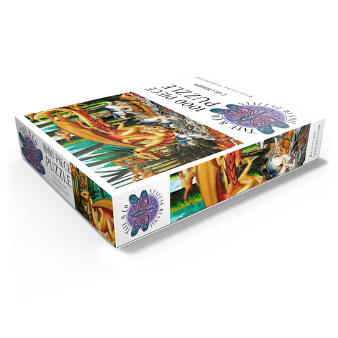 Running Free Dragon with Wolves - Carla Morrow 1000 Jigsaw Puzzle box view1