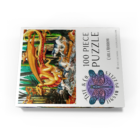 Running Free Dragon with Wolves - Carla Morrow 100 Jigsaw Puzzle box view3