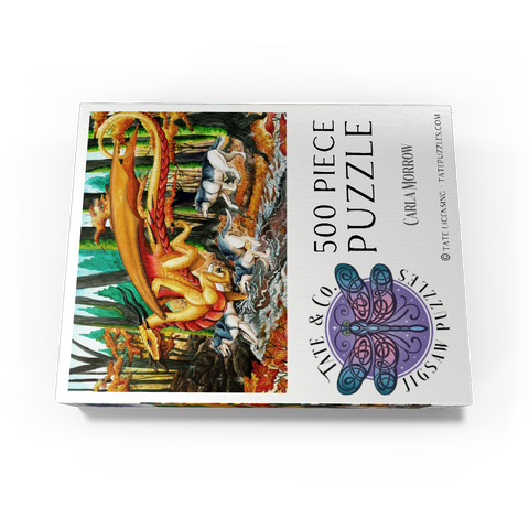 Running Free Dragon with Wolves - Carla Morrow 500 Jigsaw Puzzle box view3