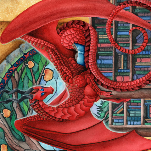 Watcher of Knowledge Dragon - Carla Morrow 1000 Jigsaw Puzzle 3D Modell