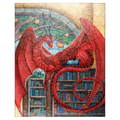 puzzleplate Watcher of Knowledge Dragon - Carla Morrow 100 Jigsaw Puzzle