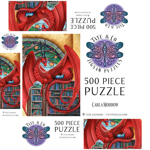 Watcher of Knowledge Dragon - Carla Morrow 500 Jigsaw Puzzle box 3D Modell