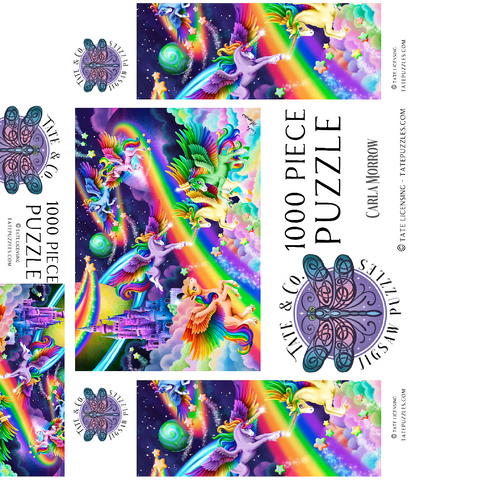 Rainbow Dreams Unicorns - Carla Morrow 1000 Jigsaw Puzzle box 3D Modell