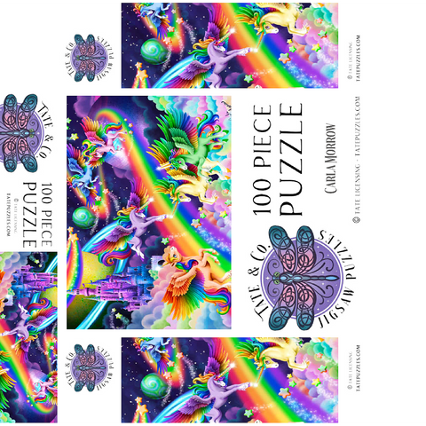 Rainbow Dreams Unicorns - Carla Morrow 100 Jigsaw Puzzle box 3D Modell