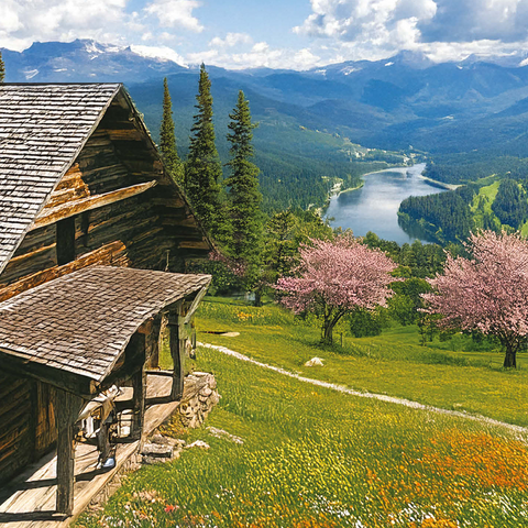 Cherry Blossom Ridge 1000 Jigsaw Puzzle 3D Modell