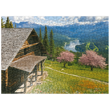 puzzleplate Cherry Blossom Ridge 500 Jigsaw Puzzle