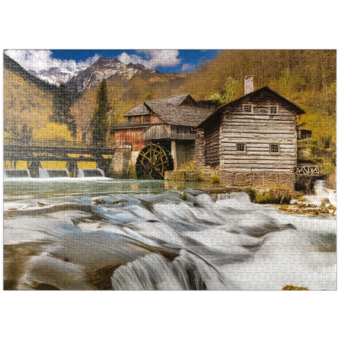 puzzleplate Rivers Bend Watermill 1000 Jigsaw Puzzle