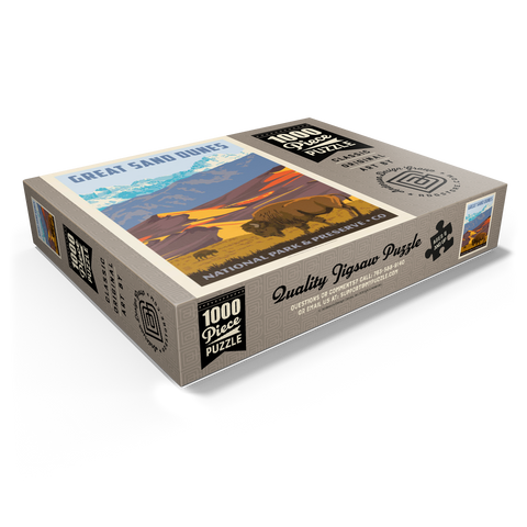 Great Sand Dunes National Park: Bison, Vintage Poster 1000 Jigsaw Puzzle box view1