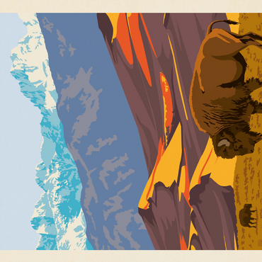 Great Sand Dunes National Park: Bison, Vintage Poster 500 Jigsaw Puzzle 3D Modell