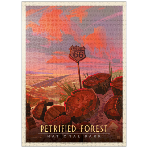 puzzleplate Petrified Forest National Park: Route 66, Vintage Poster 1000 Jigsaw Puzzle