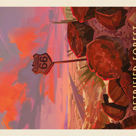 Petrified Forest National Park: Route 66, Vintage Poster 1000 Jigsaw Puzzle 3D Modell