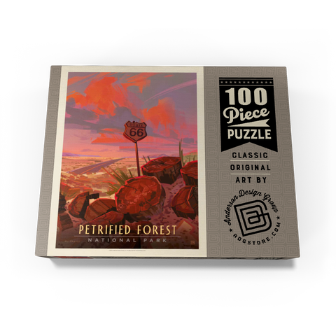 Petrified Forest National Park: Route 66, Vintage Poster 100 Jigsaw Puzzle box view3