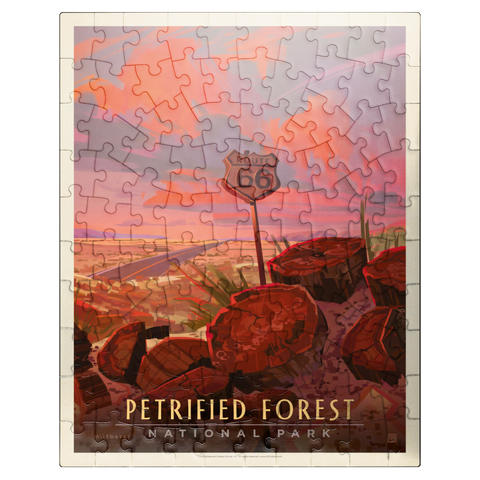 puzzleplate Petrified Forest National Park: Route 66, Vintage Poster 100 Jigsaw Puzzle