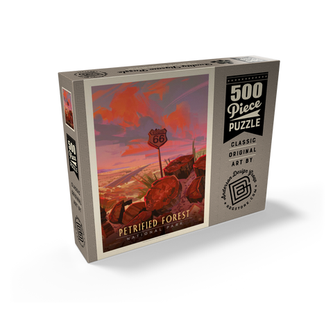Petrified Forest National Park: Route 66, Vintage Poster 500 Jigsaw Puzzle box view2