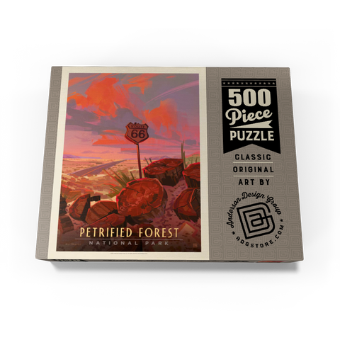 Petrified Forest National Park: Route 66, Vintage Poster 500 Jigsaw Puzzle box view3