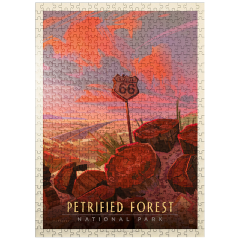 puzzleplate Petrified Forest National Park: Route 66, Vintage Poster 500 Jigsaw Puzzle