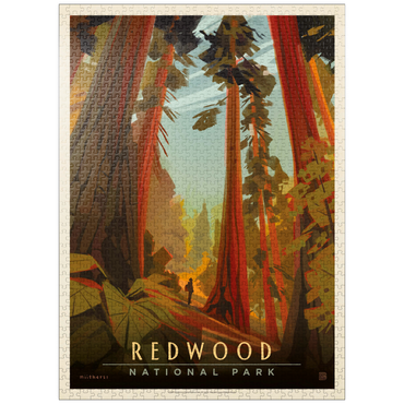 puzzleplate Redwood National Park: Whispering Wind, Vintage Poster 1000 Jigsaw Puzzle