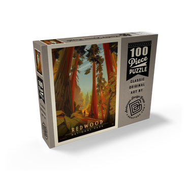 Redwood National Park: Whispering Wind, Vintage Poster 100 Jigsaw Puzzle box view2
