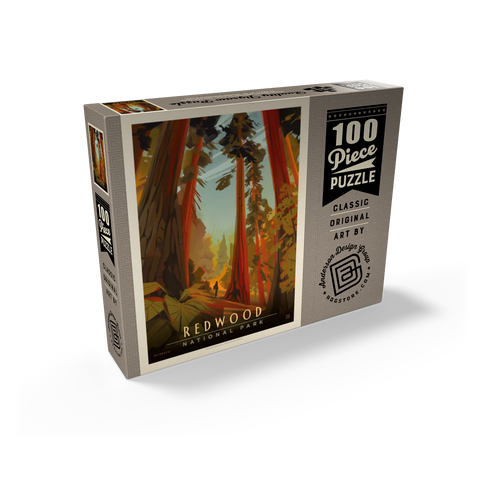 Redwood National Park: Whispering Wind, Vintage Poster 100 Jigsaw Puzzle box view2