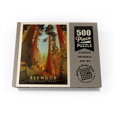 Redwood National Park: Whispering Wind, Vintage Poster 500 Jigsaw Puzzle box view3