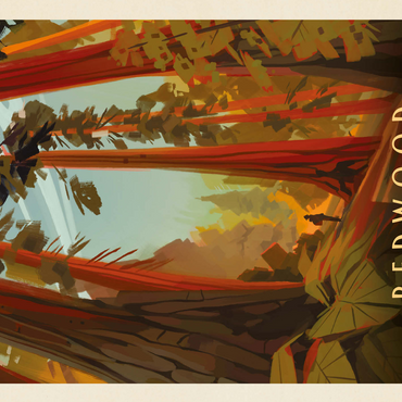 Redwood National Park: Whispering Wind, Vintage Poster 500 Jigsaw Puzzle 3D Modell