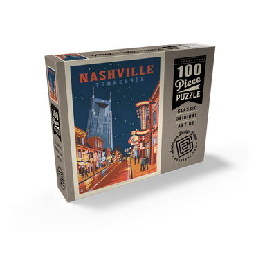 Nashville, TN: Broadway Lights, Vintage Poster 100 Jigsaw Puzzle box view2