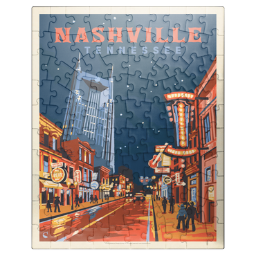 puzzleplate Nashville, TN: Broadway Lights, Vintage Poster 100 Jigsaw Puzzle