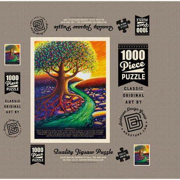 Psalm 1:1-3, Vintage Poster 1000 Jigsaw Puzzle box 3D Modell