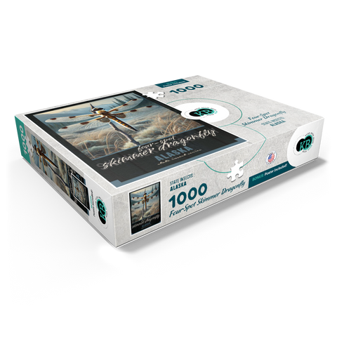 Alaska, Four-Spot Skimmer Dragonfly: State Insects Series 1000 Jigsaw Puzzle box view1