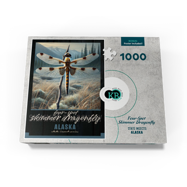 Alaska, Four-Spot Skimmer Dragonfly: State Insects Series 1000 Jigsaw Puzzle box view3