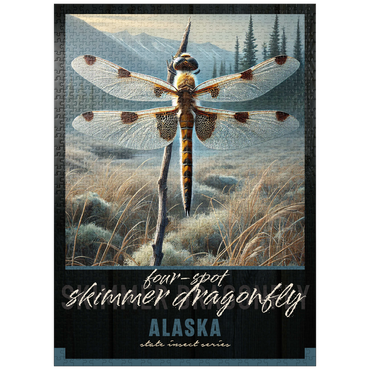 puzzleplate Alaska, Four-Spot Skimmer Dragonfly: State Insects Series 1000 Jigsaw Puzzle