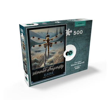 Alaska, Four-Spot Skimmer Dragonfly: State Insects Series 500 Jigsaw Puzzle box view2